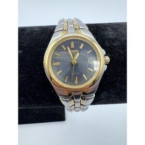 Citizen Eco-Drive E010-K15711 Women's Watch Blue Dial Two Tone WR100